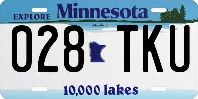 MN license plate 028TKU