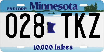 MN license plate 028TKZ