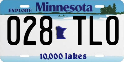 MN license plate 028TLO