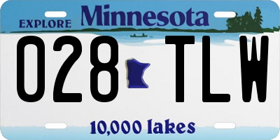 MN license plate 028TLW