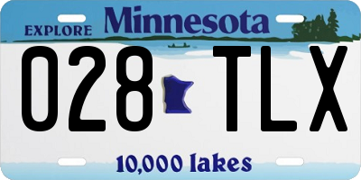 MN license plate 028TLX