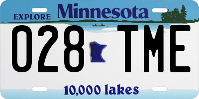 MN license plate 028TME