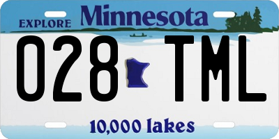 MN license plate 028TML