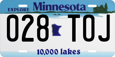 MN license plate 028TOJ