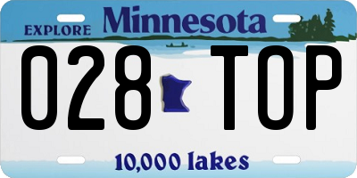 MN license plate 028TOP
