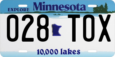MN license plate 028TOX