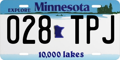 MN license plate 028TPJ