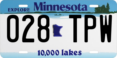 MN license plate 028TPW