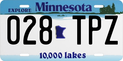 MN license plate 028TPZ