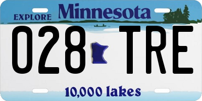 MN license plate 028TRE