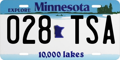 MN license plate 028TSA