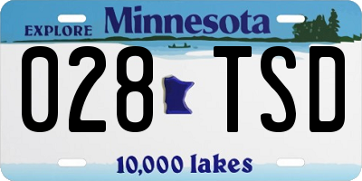 MN license plate 028TSD