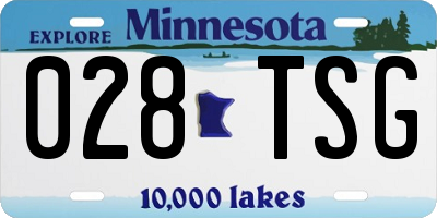 MN license plate 028TSG