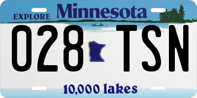 MN license plate 028TSN