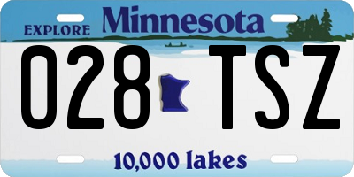 MN license plate 028TSZ