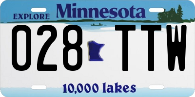 MN license plate 028TTW