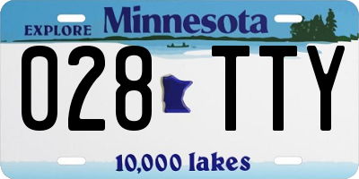 MN license plate 028TTY