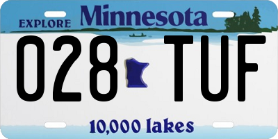 MN license plate 028TUF