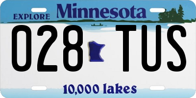 MN license plate 028TUS