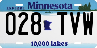 MN license plate 028TVW