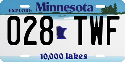 MN license plate 028TWF