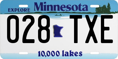 MN license plate 028TXE