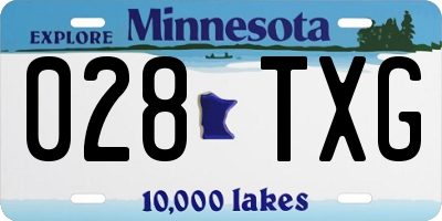 MN license plate 028TXG