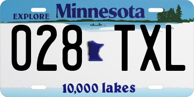 MN license plate 028TXL
