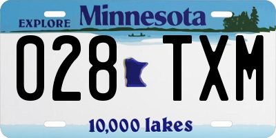 MN license plate 028TXM