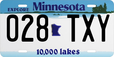 MN license plate 028TXY