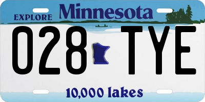 MN license plate 028TYE