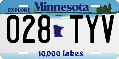 MN license plate 028TYV