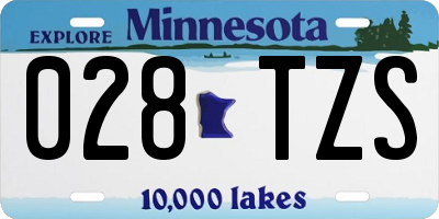 MN license plate 028TZS