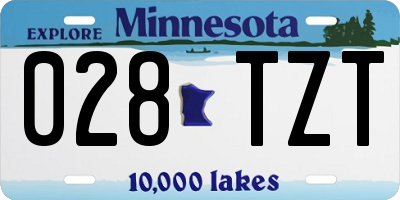 MN license plate 028TZT