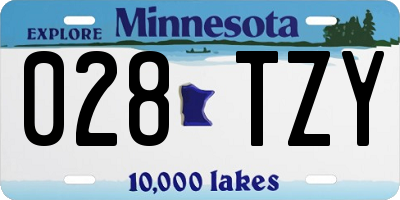 MN license plate 028TZY