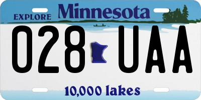 MN license plate 028UAA