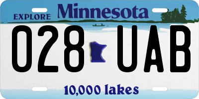 MN license plate 028UAB