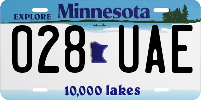 MN license plate 028UAE