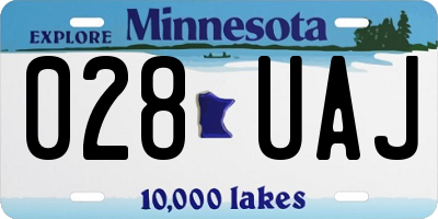 MN license plate 028UAJ