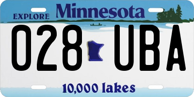 MN license plate 028UBA