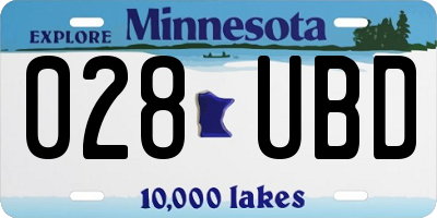 MN license plate 028UBD