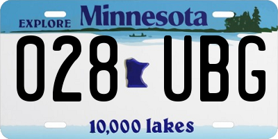 MN license plate 028UBG