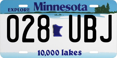 MN license plate 028UBJ