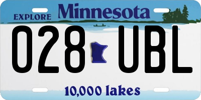MN license plate 028UBL