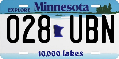 MN license plate 028UBN