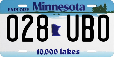 MN license plate 028UBO
