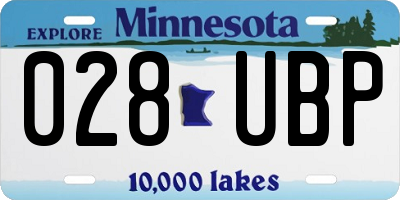 MN license plate 028UBP