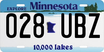 MN license plate 028UBZ