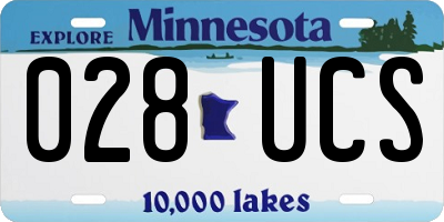 MN license plate 028UCS