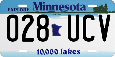 MN license plate 028UCV